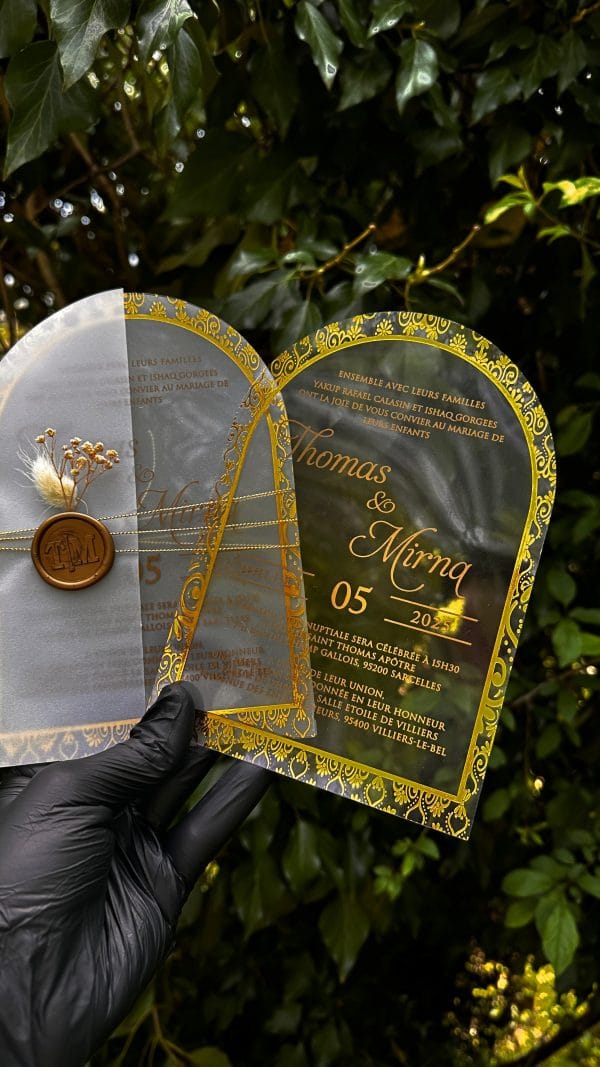 luxurious mirror invitation card for sweet 16 with delicate details