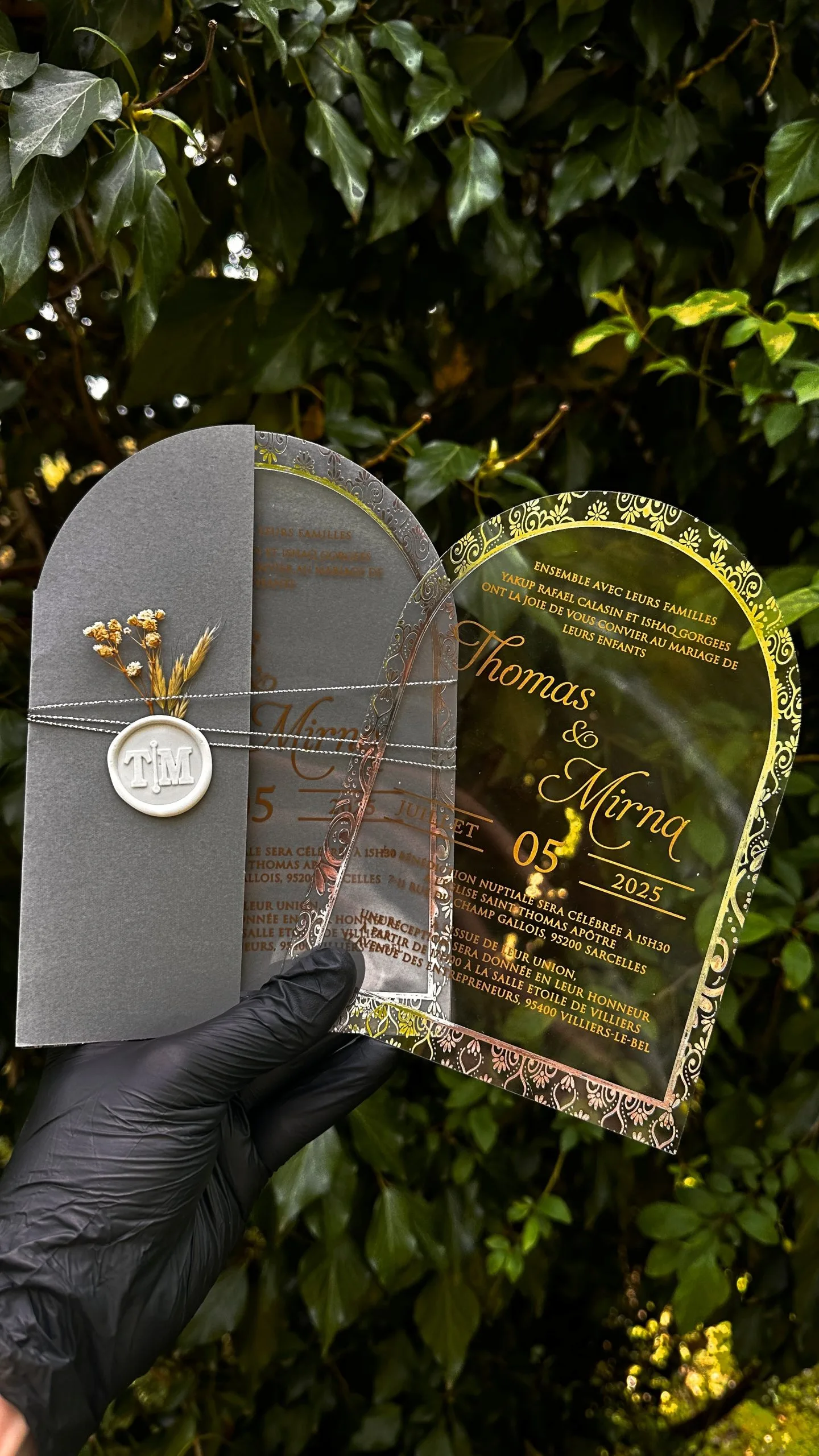 Faire part mariage floral avec illustration botanique