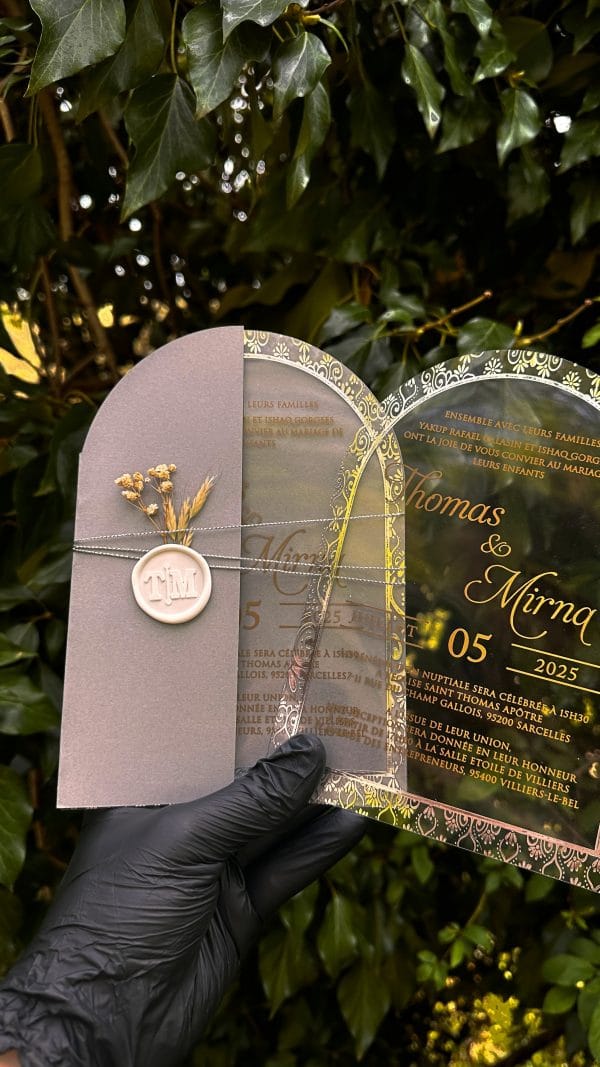 minimalist wax seal invitation card for birthday with premium quality
