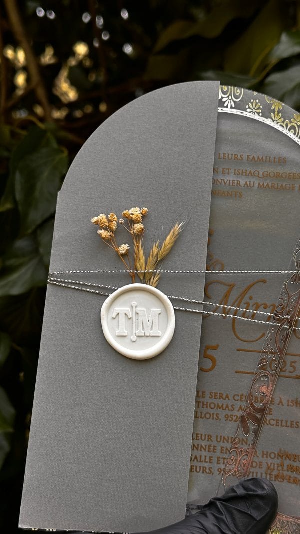 personalized mirror invitation card for birthday with delicate details