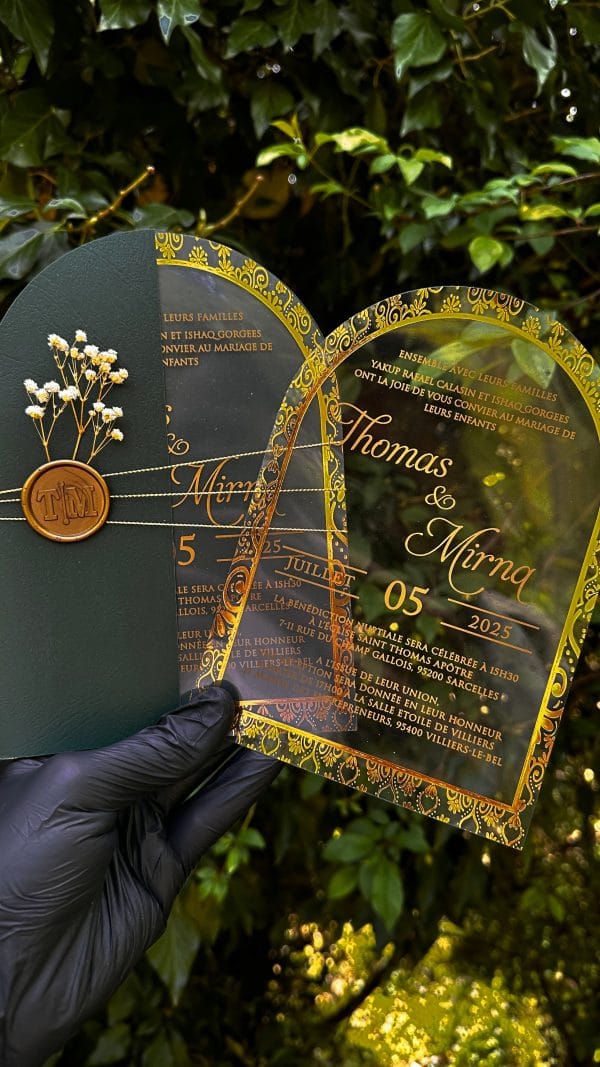 personalized mirror invitation card for engagement with premium quality