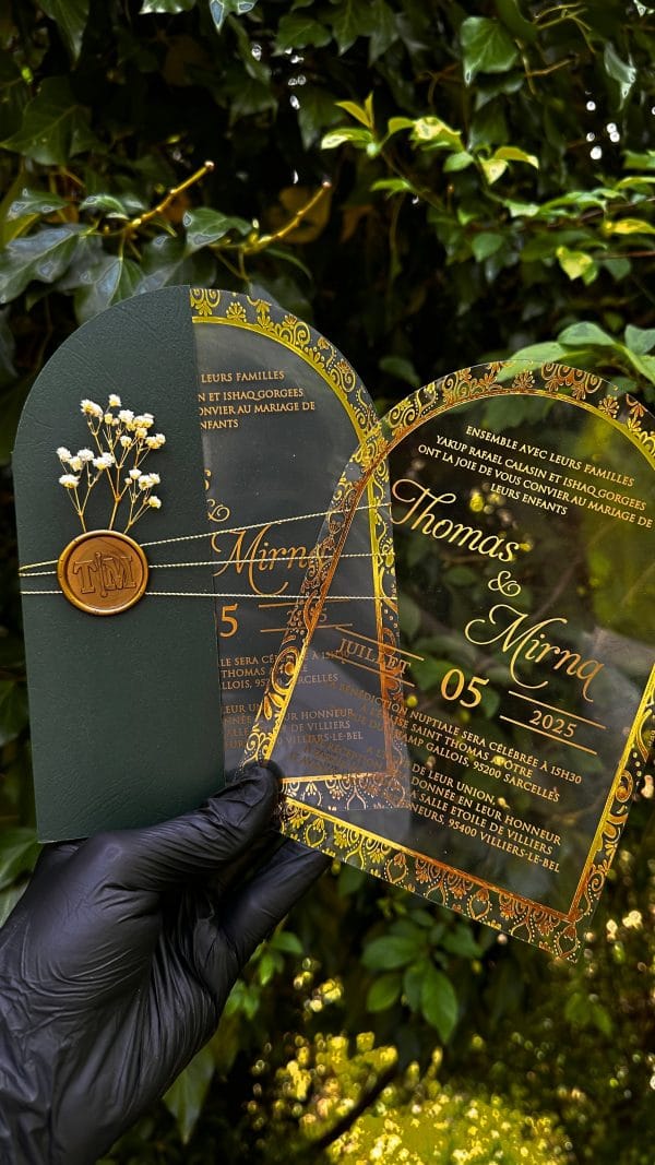 chic mirror invitation card for quinceañera with premium quality
