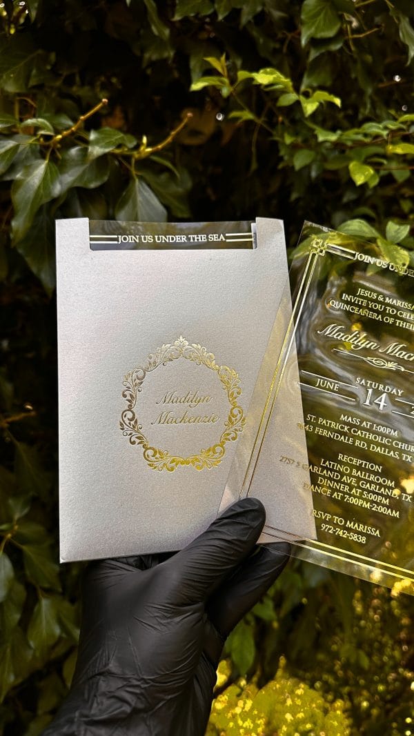 chic square invitation card for birthday with refined look