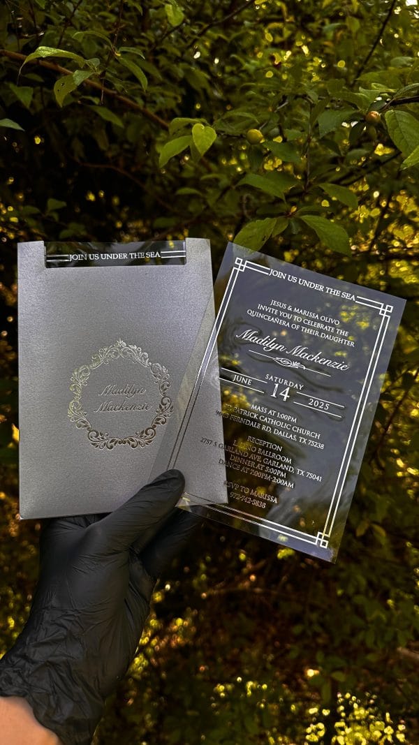 personalized square invitation card for birthday with refined look