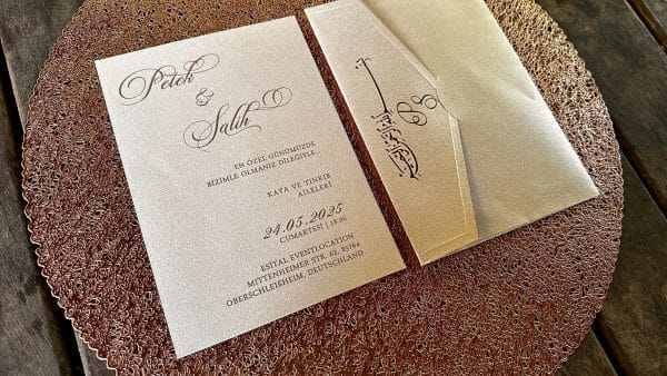 Custom wedding invitations created for elegant invitation celebrations