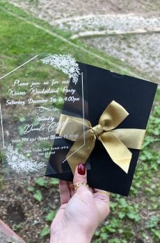 acrylic sweet 16 invitation with premium finish and modern layout