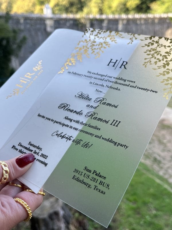 acrylic wedding invitations card with premium finish and modern layout