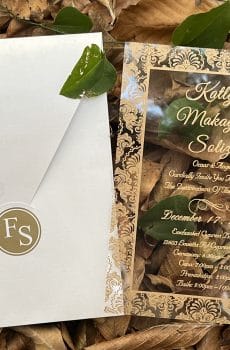 transparent wedding invitation with premium finish and modern layout