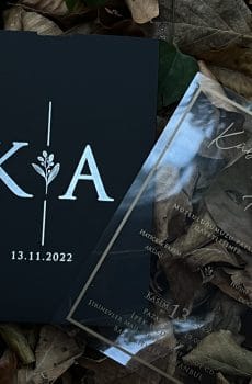 acrylic invitations with premium finish and modern layout