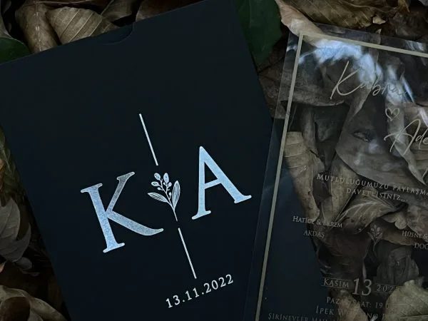 transparent wedding invitation with premium finish and modern layout