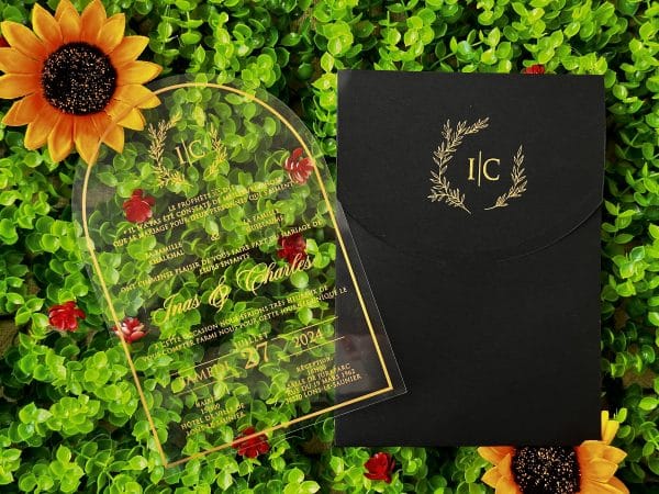 acrylic invitations with premium finish and modern layout