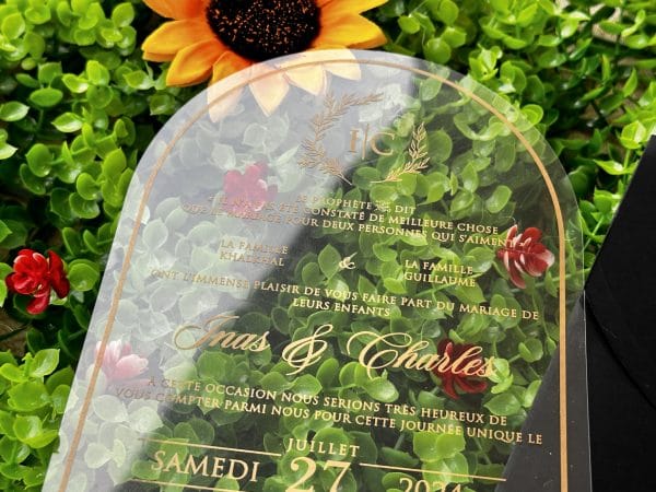 acrylic invitations with premium finish and modern layout