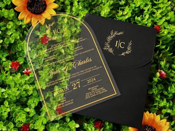 acrylic invitations with premium finish and modern layout