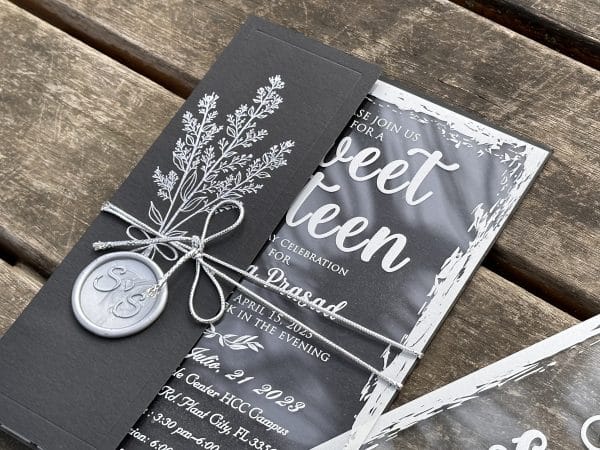 transparent wedding invitation with premium finish and modern layout
