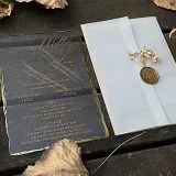 transparent wedding invitation with premium finish and modern layout