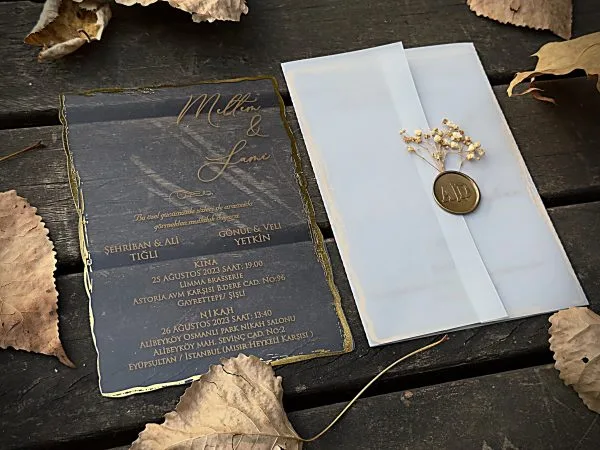 transparent wedding invitation with premium finish and modern layout
