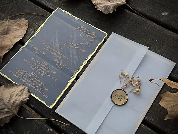 acrylic wedding invitations card with premium finish and modern layout