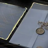 transparent wedding invitation with premium finish and modern layout