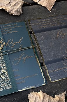 transparent wedding invitation with premium finish and modern layout
