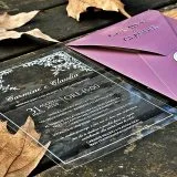 transparent wedding invitation with premium finish and modern layout