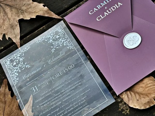 acrylic wedding invitations card with premium finish and modern layout