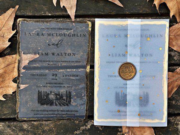 transparent wedding invitation with premium finish and modern layout