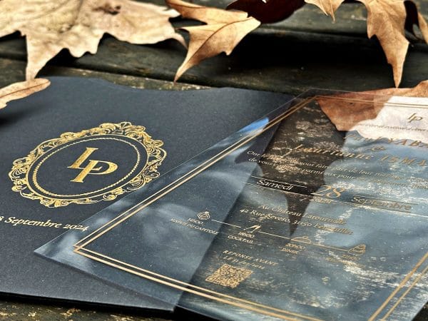 acrylic wedding invitations card with premium finish and modern layout