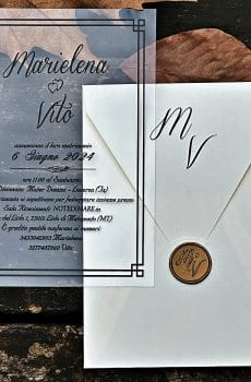 transparent wedding invitation with premium finish and modern layout