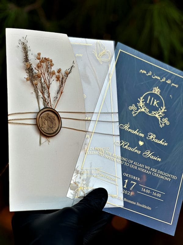 Acrylic Wedding Invitation with Wax Seal – Elegant Clear Card - Image 6