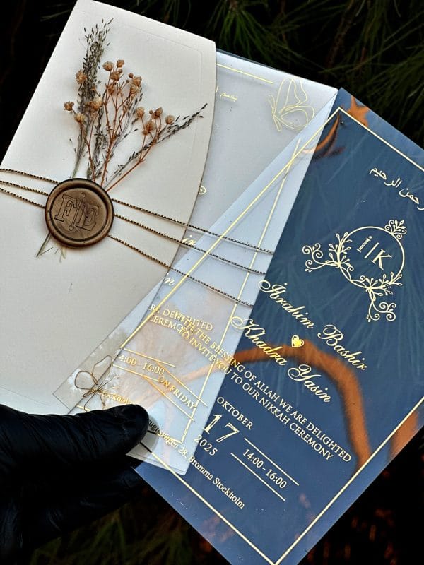 Acrylic Wedding Invitation with Wax Seal – Elegant Clear Card - Image 2