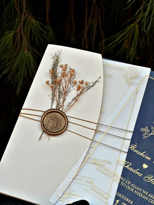 Acrylic Wedding Invitation with Wax Seal – Elegant Clear Card - Image 7
