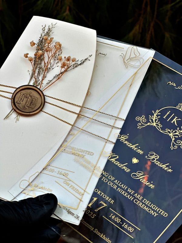Acrylic Wedding Invitation with Wax Seal – Elegant Clear Card - Image 8