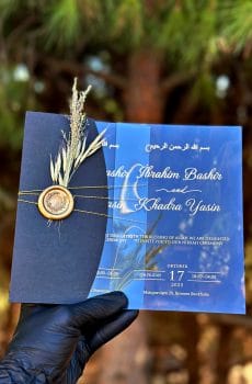 Acrylic Clear Wedding Invitation – Minimalist Clear Card with Gold Foil