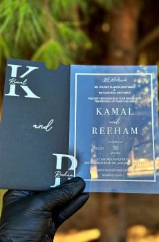 Transparent Acrylic Wedding Invitation – Modern Minimal, Custom Names