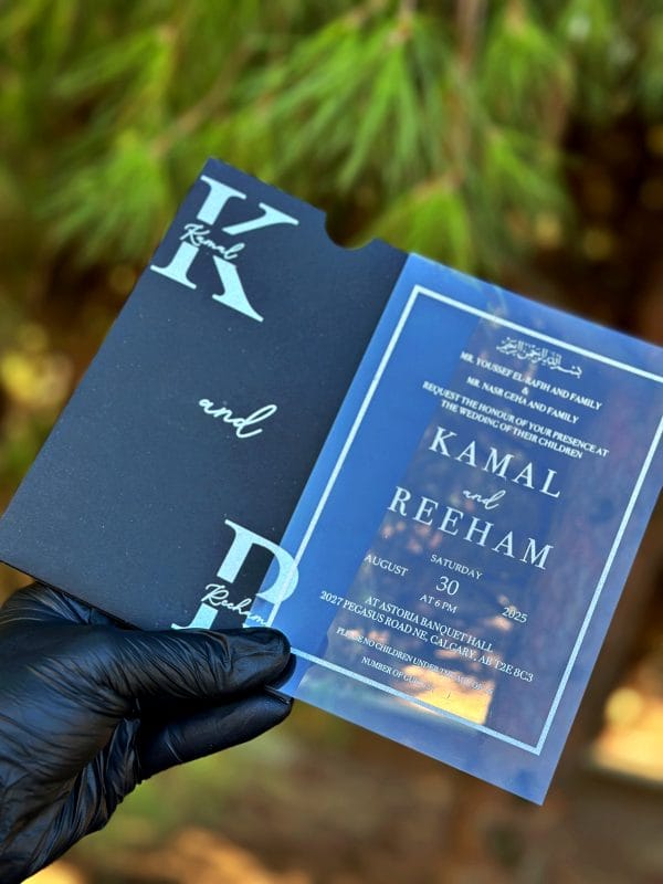 Transparent Acrylic Wedding Invitation – Modern Minimal, Custom Names - Image 2