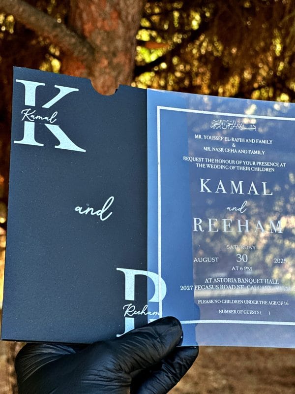 Transparent Acrylic Wedding Invitation – Modern Minimal, Custom Names - Image 6
