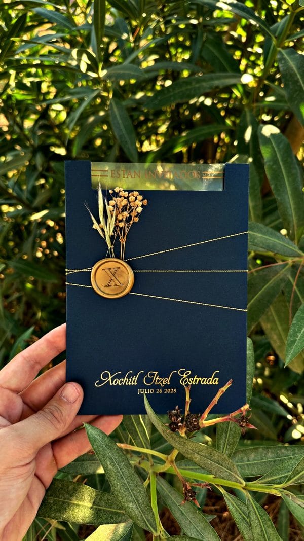 Acrylic Wedding Invitation – Elegant Clear Card with Floral Wax Seal - Image 10
